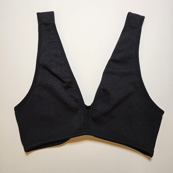 Unknown Brand black ribbed stretch nylon crop tank top size S US - Picture 4 of 4